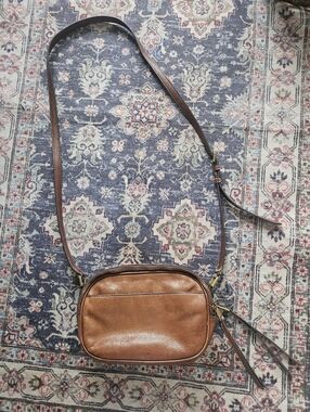 Fossil Danni Leather Crossbody Bag. Brown.